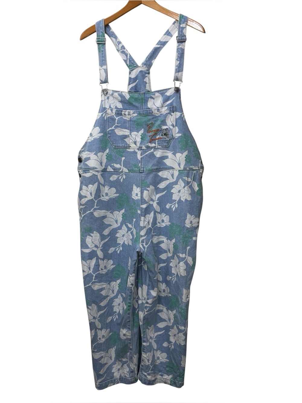 Disney Princess Tiana Floral Denim Overalls designed by Color Me Courtney. XL